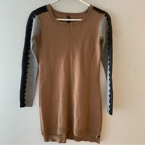 W118 by Walter baker color block wool sweater with lace